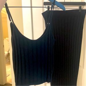 Abercrombie Slim Ribbed Tank and Midi Skirt Set